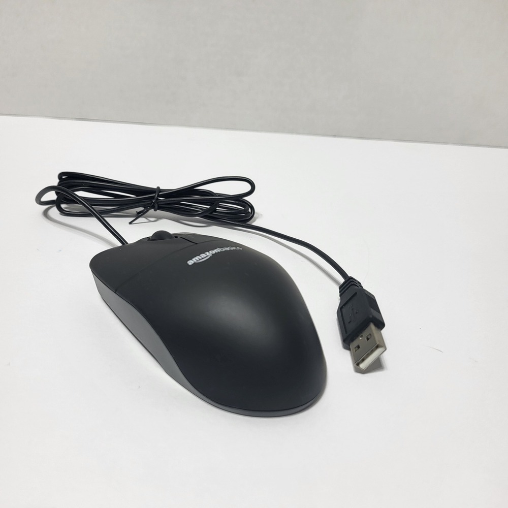 Amazon‎ Basics MSU0939 3-Button USB Wired Optical Computer Mouse Black "Tested" - Picture 2 of 3